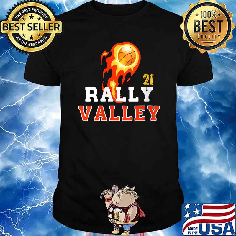 Rally In The Valley Phoenix Flaming Basketball Retro Sunset Shirt