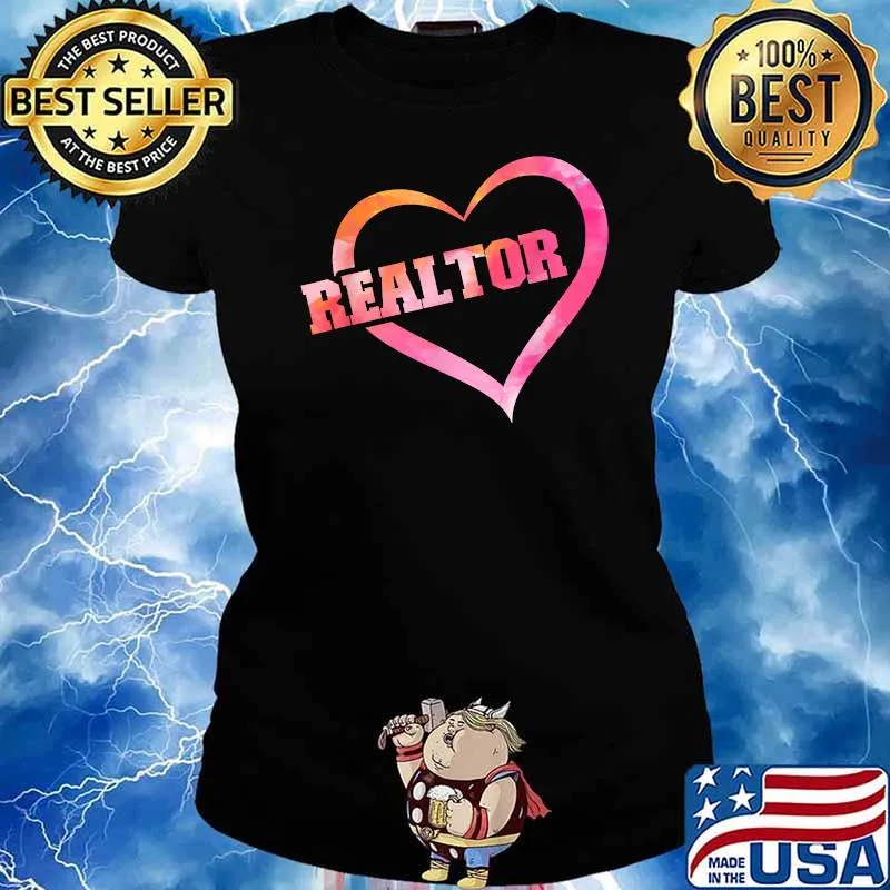 Realtor Heart Watercolor Shirt Ladies tee