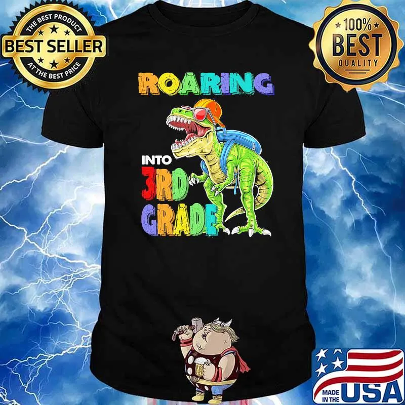 Roading into 3rd grade dausaurus shirt