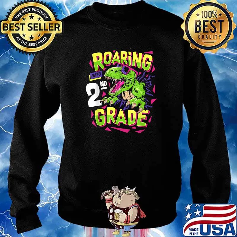 Roaring 2nd Grade Dinosaur T Rex Back to School Shirt Sweater