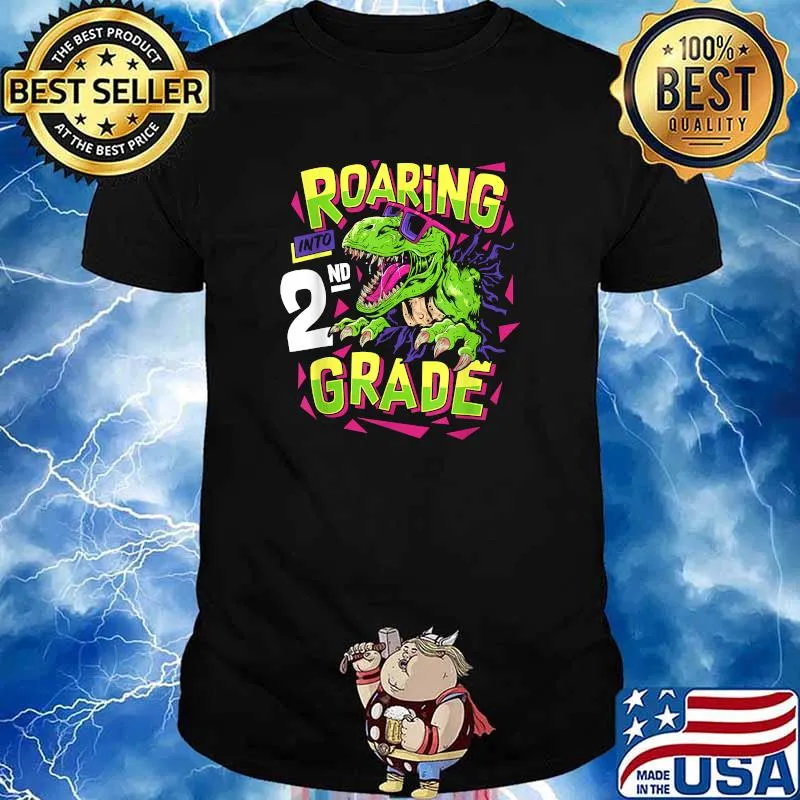 Roaring 2nd Grade Dinosaur T Rex Back to School Shirt