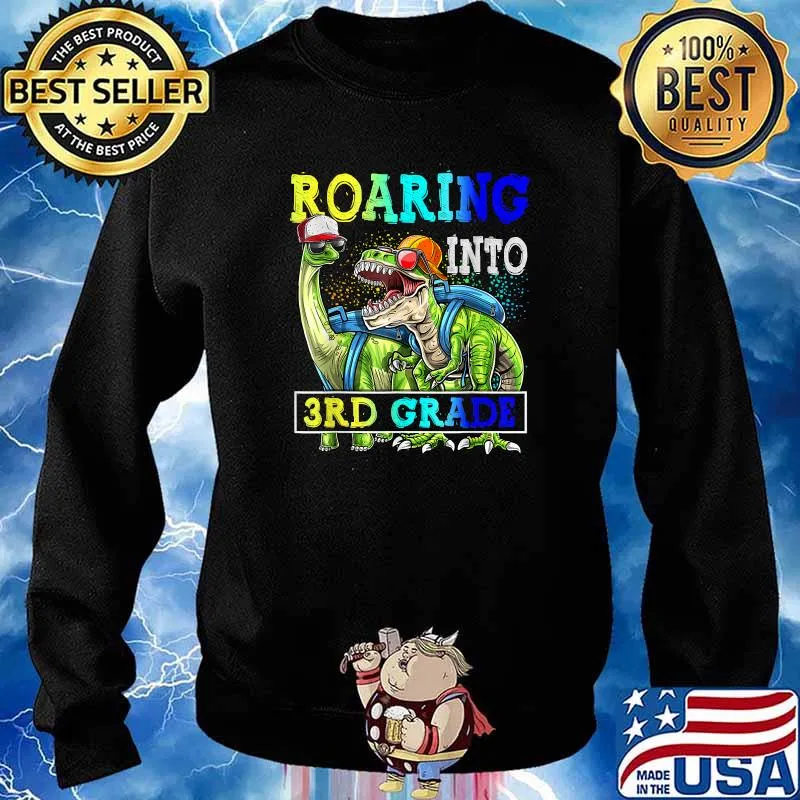 Roaring into 3rd Grade Dinosaur Shirt Sweater