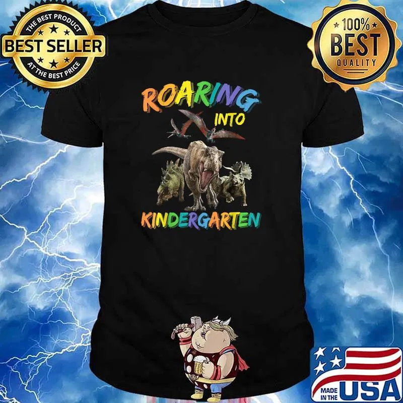 Roaring Into Kindergarten Dinosaur Shirt