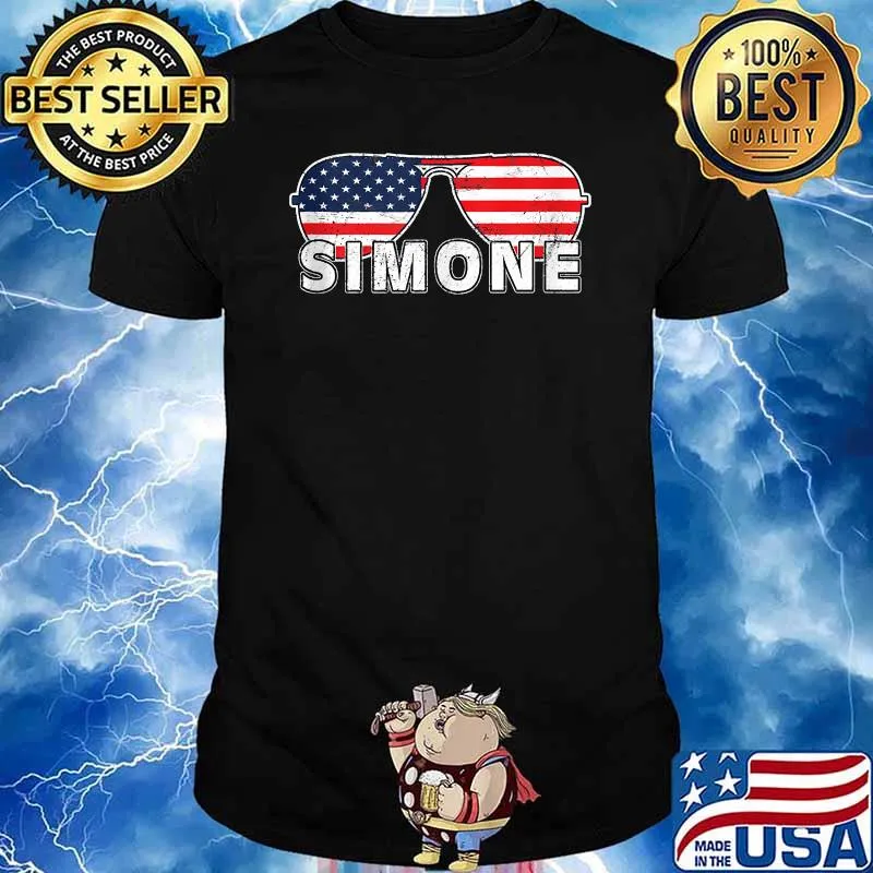 Simone USA Flag Sunglasses T-Shirt