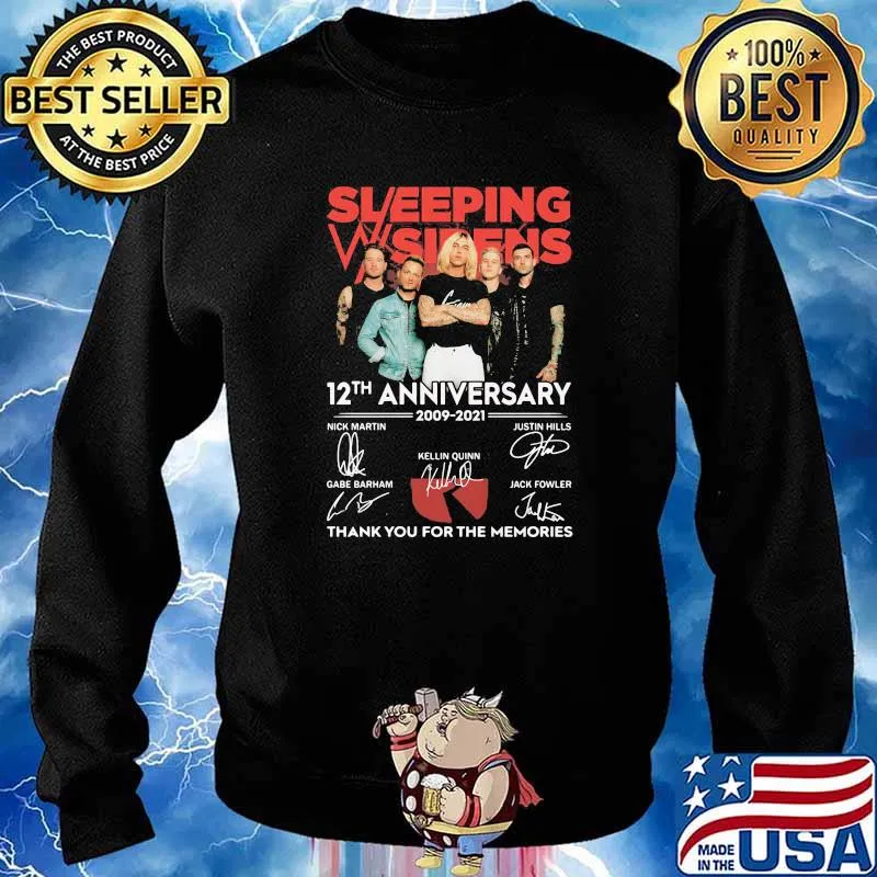 Sleeping sidens 12th anniversary 2009 2021 thank you for the memories signatures s Sweater