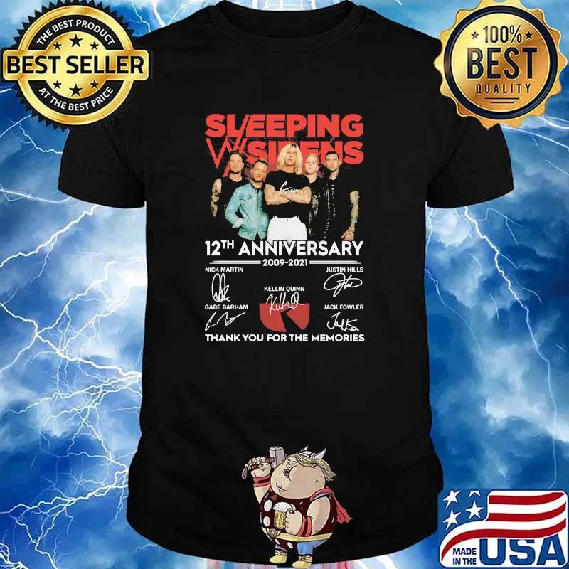 Sleeping sidens 12th anniversary 2009 2021 thank you for the memories signatures shirt