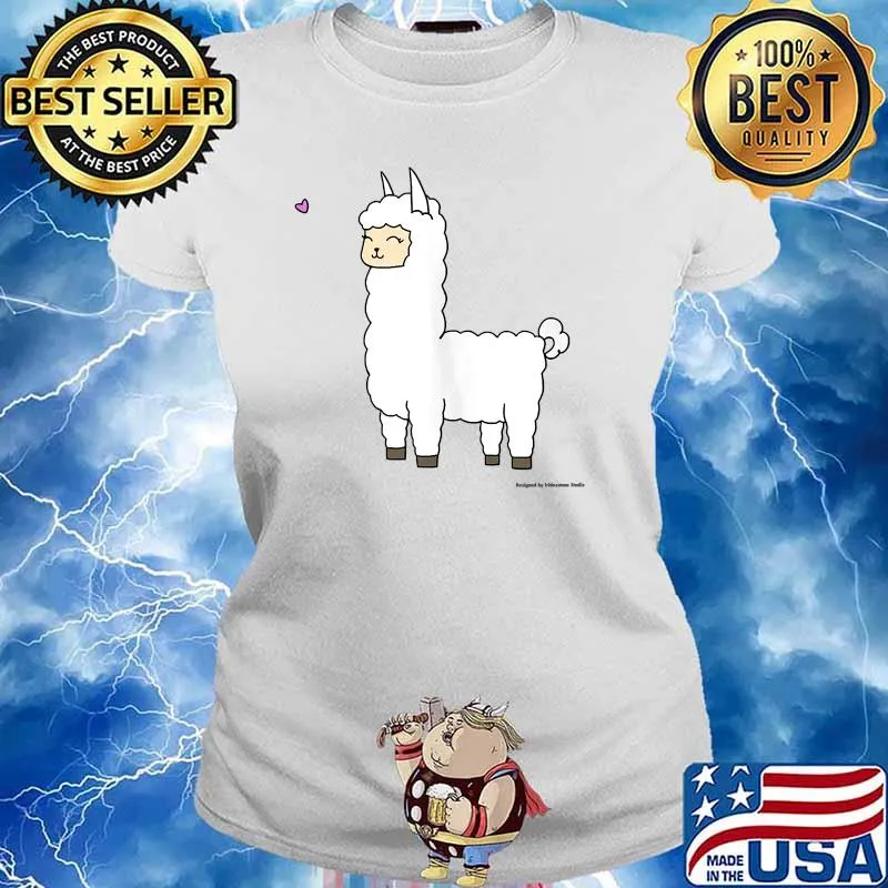 Smiling Llama Alpaca Shirt Ladies tee
