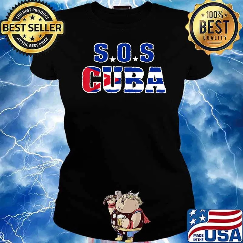 SOS Cuba Patria Y Vida Flag T-Shirt Ladies tee