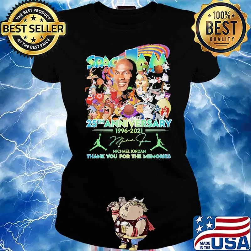Space Jam 25th anniversary 1996 2021 thank you for the memories signature s Ladies tee