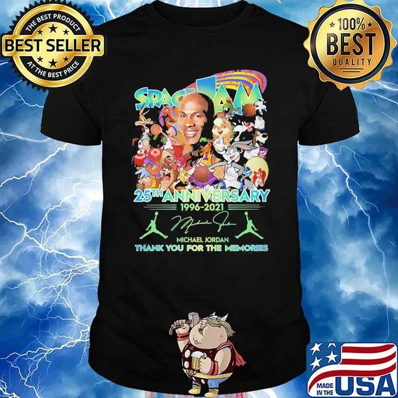 Space Jam 25th anniversary 1996 2021 thank you for the memories signature shirt