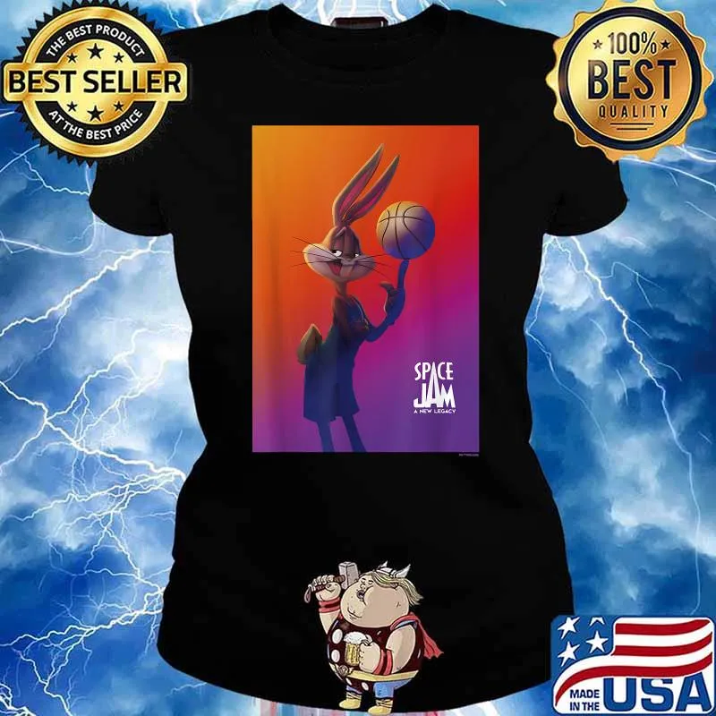 Space Jam A New Legacy Bugs With Basketball Poster T-Shirt Ladies tee