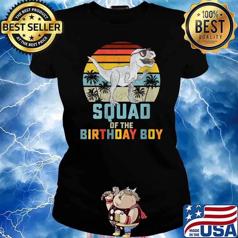 Squad of the Birthday Boy Dinosaur Vintage T-Shirt Ladies tee