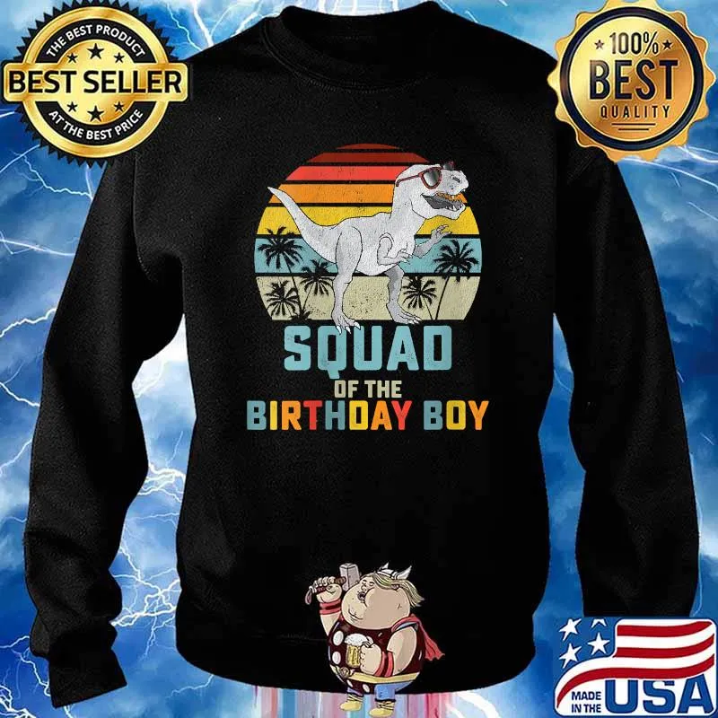 Squad of the Birthday Boy Dinosaur Vintage T-Shirt Sweater
