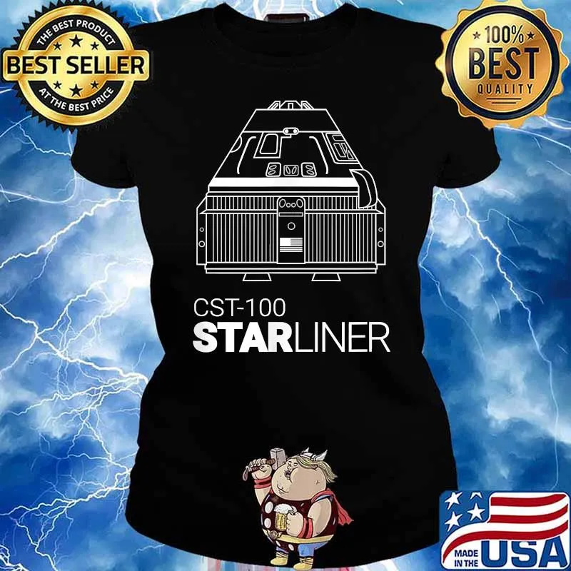STARLINER Space Capsule Rocket Space Station ISS Launch T-Shirt Ladies tee