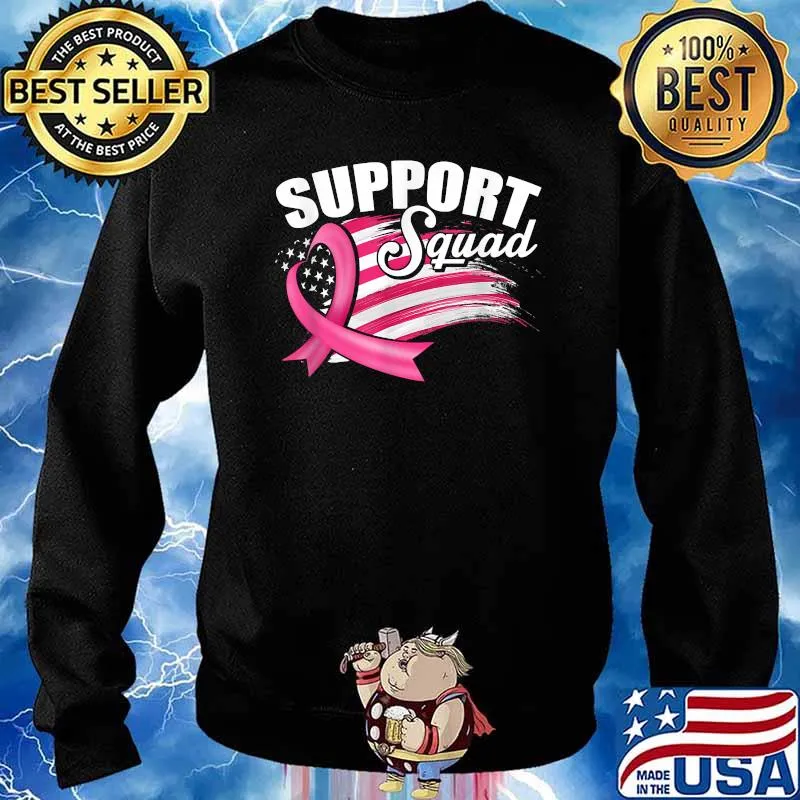 Support Squad Breast Cancer Awareness US Flag T-Shirt Sweater
