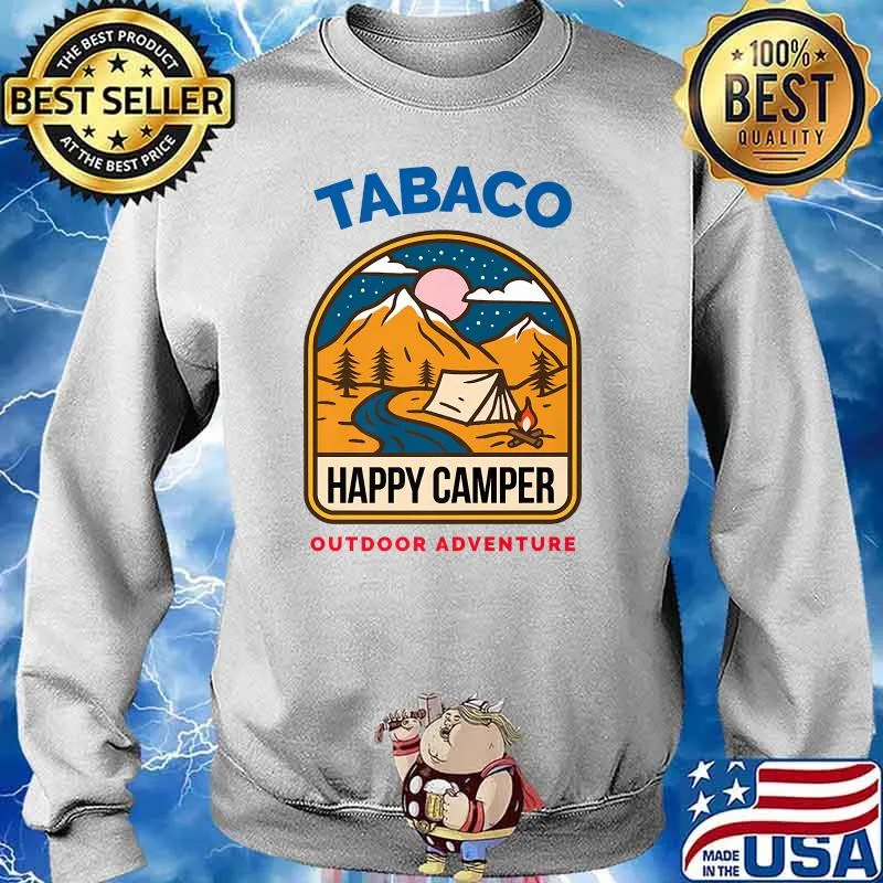 TABACO Last Name Happy Camper Outdoor Adventure Merchandise Premium Shirt Sweater