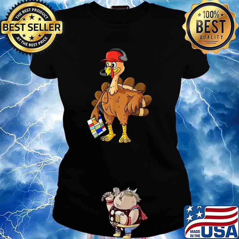 Thanksgiving Turkey Football Coach T-Shirt Ladies tee