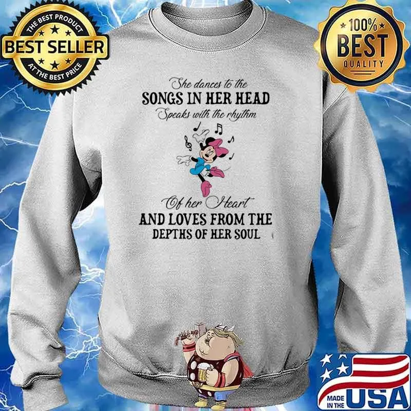 The dances to the songs in her head of her heart and loves from the depths of her soul minnie s Sweater