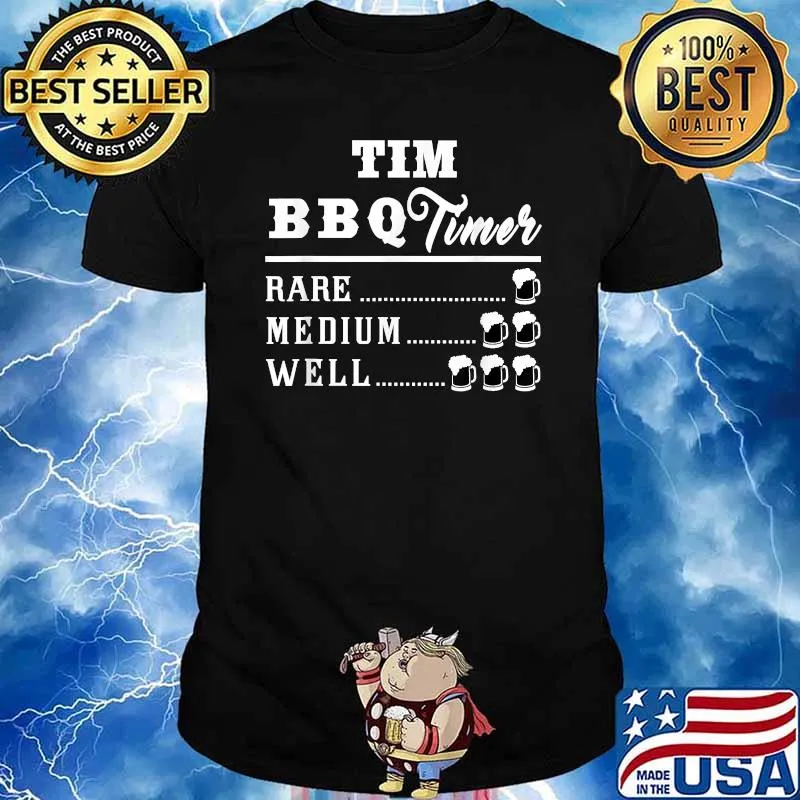 Tim BBQ Timer Beer Drinking Funny Grilling T-Shirt