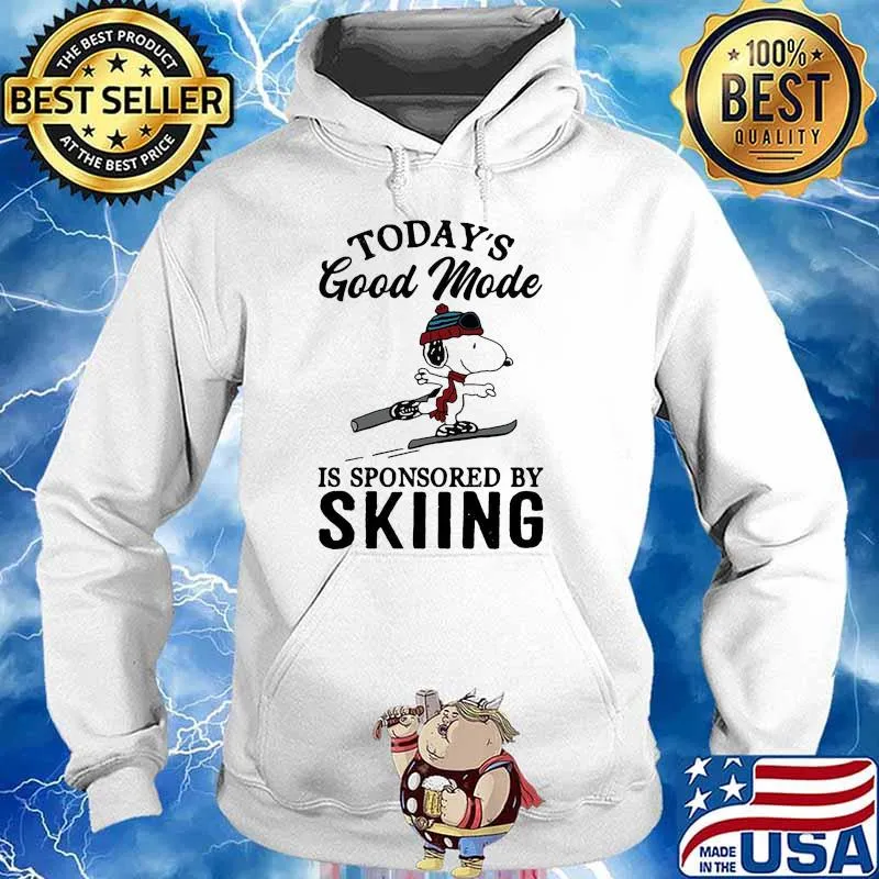 Todays good mode is sponsored by skiing snoopy s Hoodie