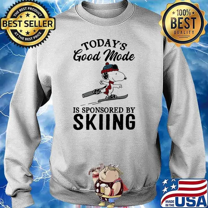Todays good mode is sponsored by skiing snoopy s Sweater