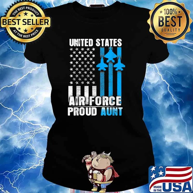 United states air force proud aunt American flag s Ladies tee