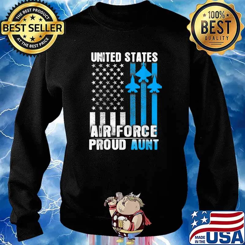 United states air force proud aunt American flag s Sweater