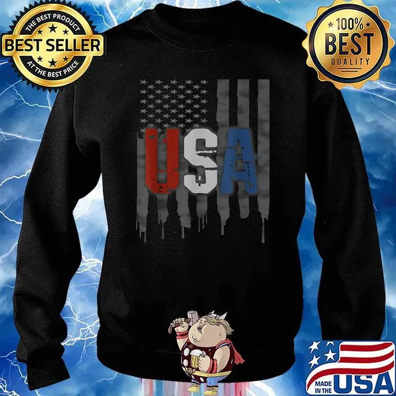 USA American Flag Shirt US Patriotic July 4th Vintage T-Shirt Sweater