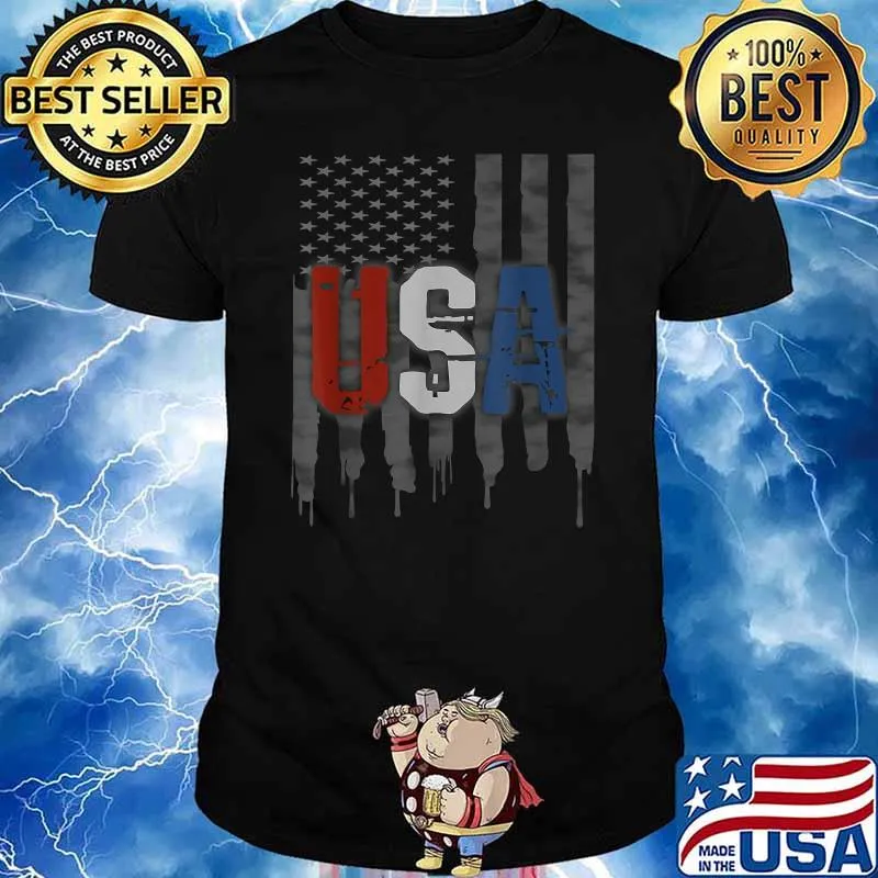 USA American Flag Shirt US Patriotic July 4th Vintage T-Shirt