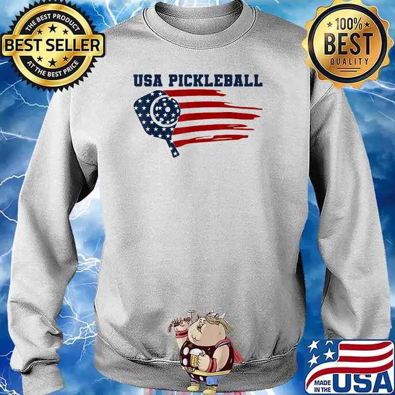 USA Flag Pickleball Design American Flag Shirt Sweater