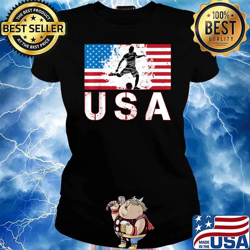 USA Soccer team American flag T-Shirt Ladies tee