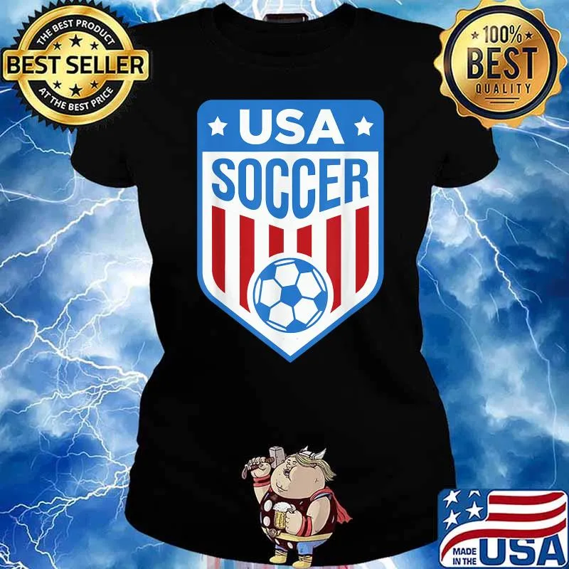USA Soccer Team USA Flag Football T-Shirt Ladies tee