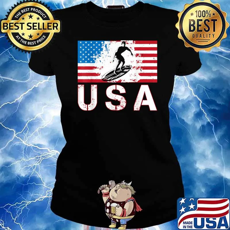 USA Surfing team American flag T-Shirt Ladies tee
