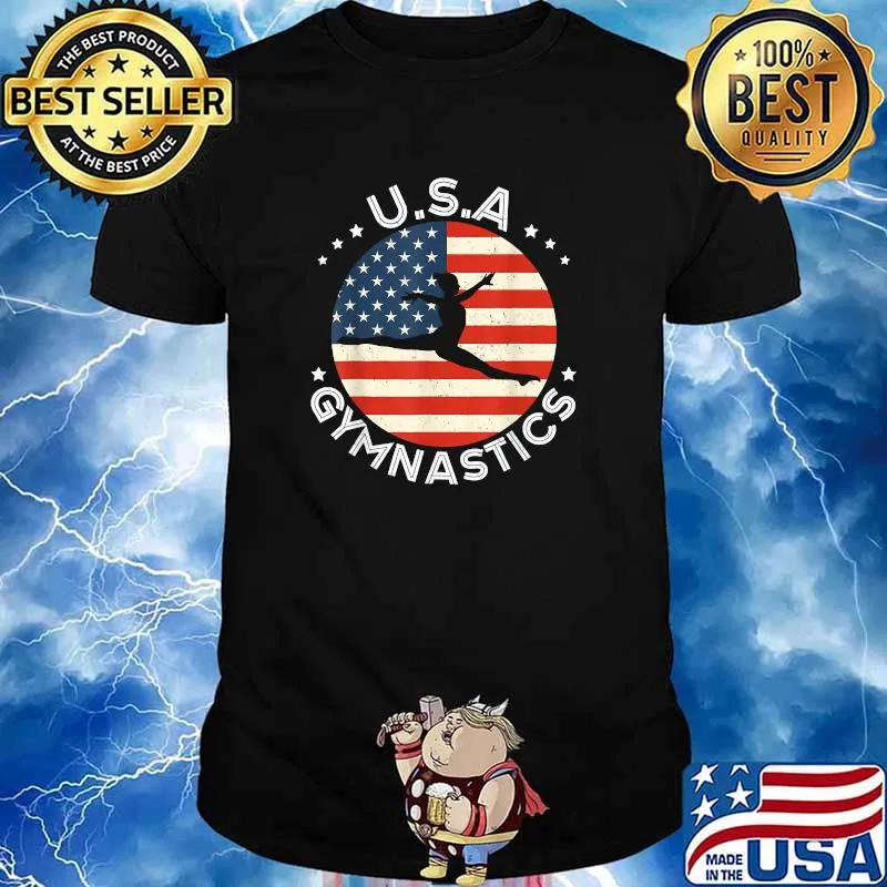 USA Vintage Gymnastics American Flag Shirt