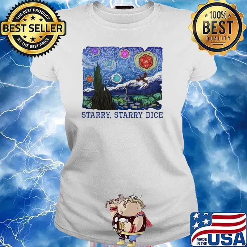 Van Gogh Starry Starry Dice Shirt Ladies tee