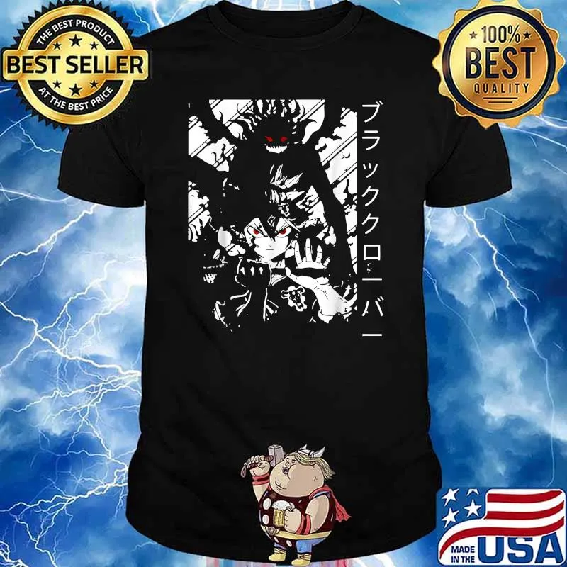 Vintage Japanese Anime Fantasy Clover Arts Black Manga Otaku T-Shirt