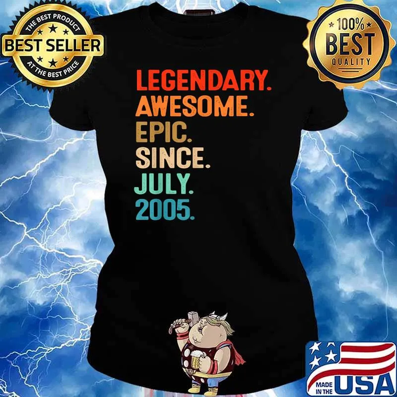 Vintage Legend Awesome Epic since July 2005 16th Birthday T-Shirt Ladies tee