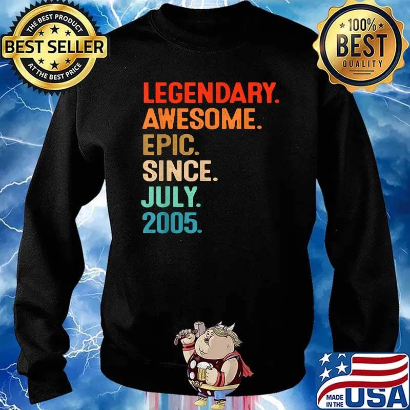 Vintage Legend Awesome Epic since July 2005 16th Birthday T-Shirt Sweater