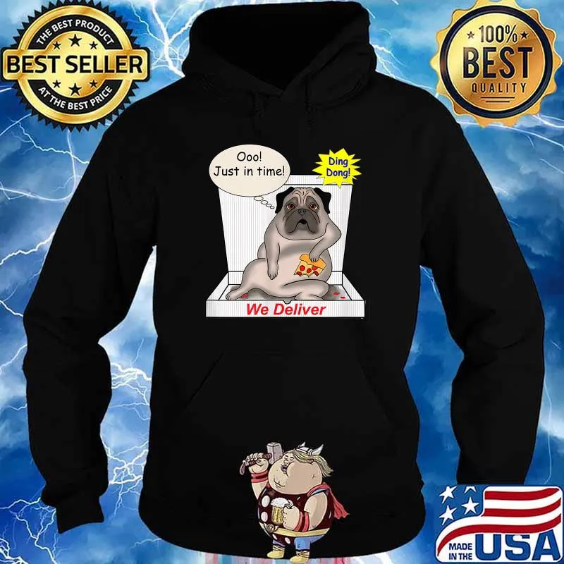 We Deliver Pug Eating Pizza T-Shirt Hoodie