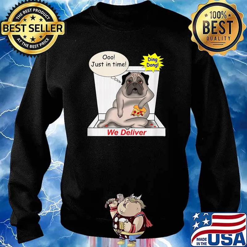 We Deliver Pug Eating Pizza T-Shirt Sweater