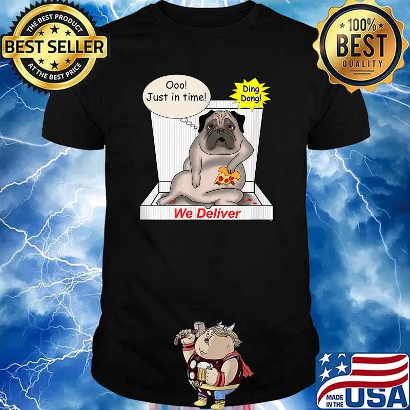 We Deliver Pug Eating Pizza T-Shirt