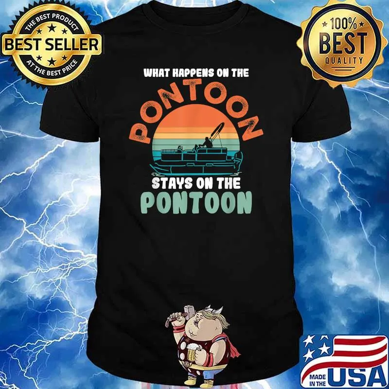 What Happens On The Pontoon Stays On The Pontoon Sailboat Vintage T-Shirt