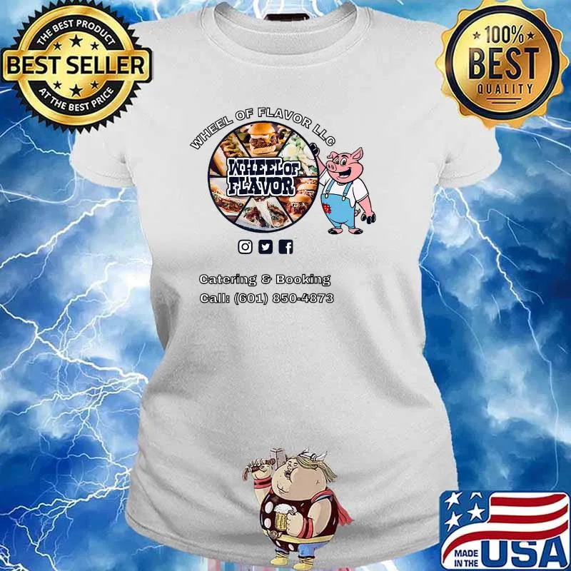 Wheel of Flavor - Support Local Jackson MS Restaurants T-Shirt Ladies tee
