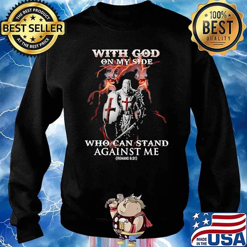 With God on my side who can stand against me lion s Sweater