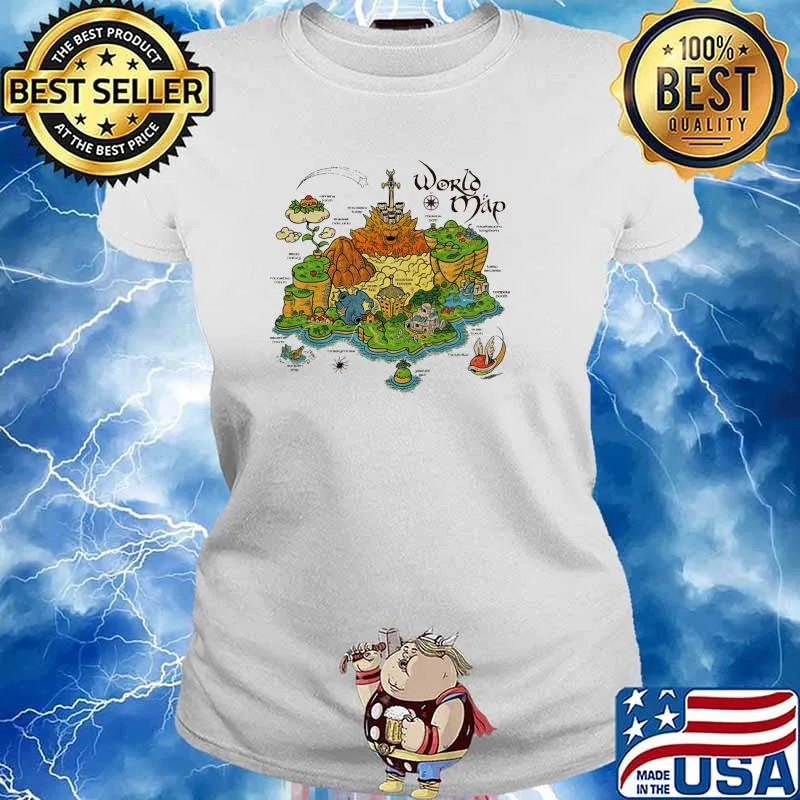 World map game s Ladies tee