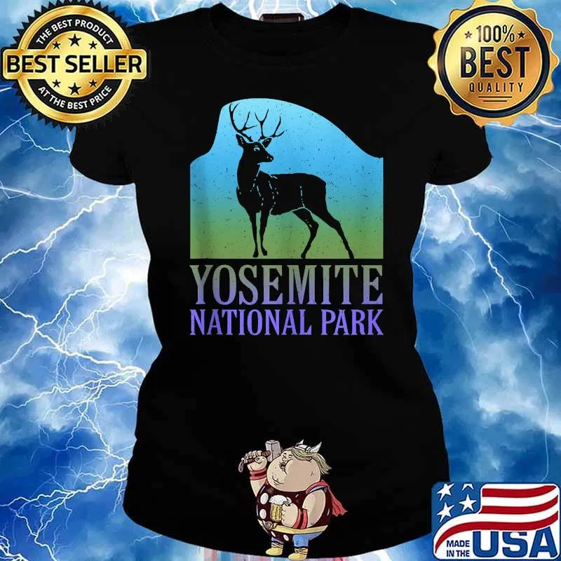 Yosemite National Park Half Dome Deer Souvenir T-Shirt Ladies tee
