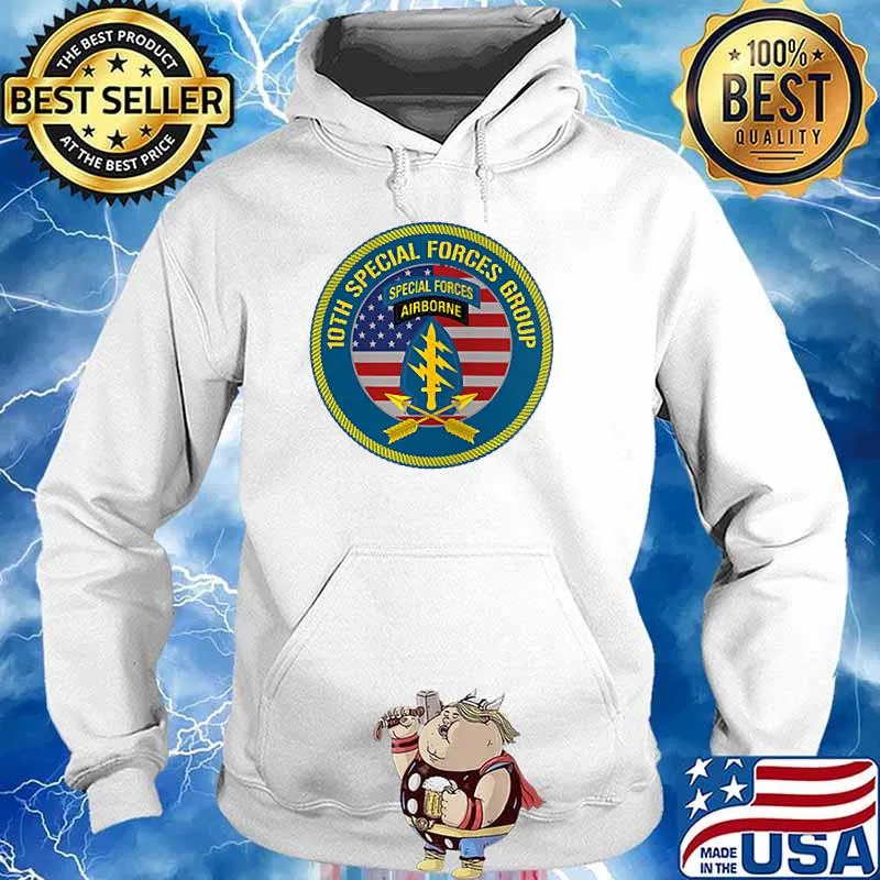 10th Special Forces Group Special forces Airborne American Flag T-Shirt Hoodie