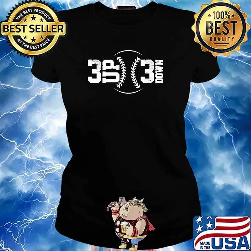 3 up 3 down baseball Ladies tee