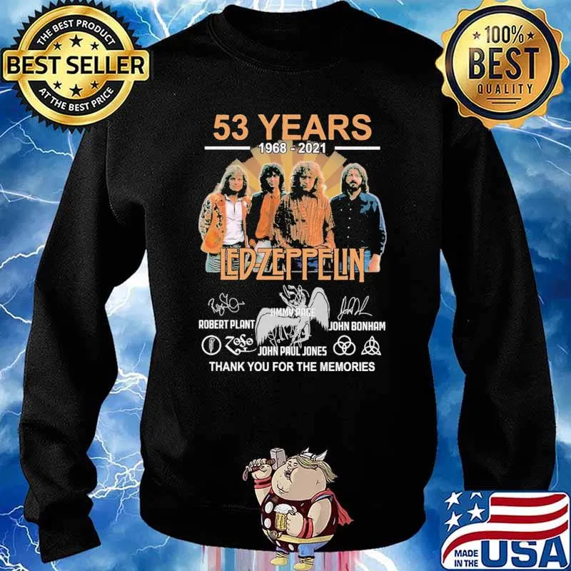 53 Years 1968 2021 Led Zeppelin Thank You For The Memories Shirt Sweater
