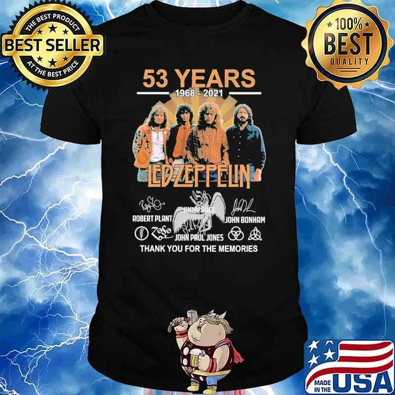 53 Years 1968 2021 Led Zeppelin Thank You For The Memories Shirt